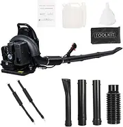 Backpack Snow Blower 2-in-1 Snow & Leaf Blower,63CC 3HP 2-Cycle Gas Powered Leaf Blower,Gas Snow Blower Cordless Snow Shovel Powerful Snow Removal Shovel with Air Cooling & Backpack Carry Black