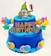 Pickleball Themed 7 Piece Birthday Cake Topper Set with Gnome Pickleball Player