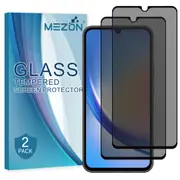 [2 Pack] Privacy Anti-Spy Full Coverage Samsung Galaxy A34 5G Tempered Glass Premium 9H HD Screen Protectors by MEZON (Galaxy A34 5G, Privacy)