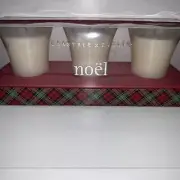 Crabtree & Evelyn Noel Votive Candles In Glass Holders Christmas Set Of 3