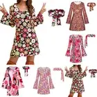 Back To the 70s 80s Retro Hippie Costume Set Disco Outfit Women Headband Dress _