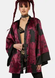 [Playful Promises] WW x Sammi Oversized Dark Floral Print Kimono
