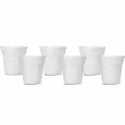 Bialetti Espressobecher 6er Set Espresso Tasse Keramik Weiß