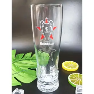 喜力原裝進口Heineken透明玻璃啤酒杯子星星雕刻款500ml和250ml