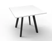 RAPIDLINE ETERNITY SQUARE MEETING TABLE W900 x D900 x H730mm White Top Black Frame