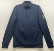 Travis Mathew Sweatshirt Mens Small Blue Cloud 1/4 Zip Pullover Golf Outdoor