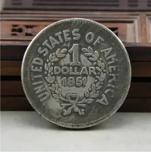 美洲印第安納人頭像1851仿古代美國古錢幣的銀幣外國銀古代1851年