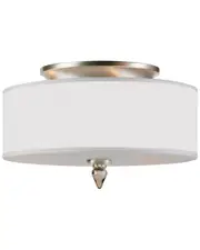 Crystorama Luxo 3-Light Drum Shade Nickel Flush Mount