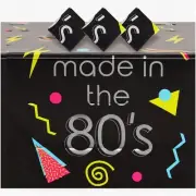 Retro 80s Party Pack: Vibrant Plastic Tablecloth Trio - Perfect 1980s Party Deco