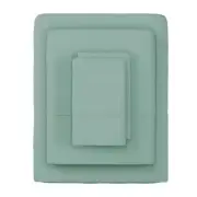 4-Piece Sage Solid 75 Thread Count Polyester Full Sheet Set