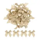 20Pcs Mini Ribbon Bow 1.5" Mini Fabric Satin Ribbon Flower Bows Light Brown