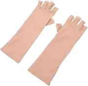 [JECOMPRIS] 1 Pair of Sun Protection Arm Sleeves UV Sun Protection Long Sleeves Tattoo Sleeves for Summer Sunblock(White)