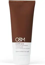 O&M CLEAN.tone Chocolate Colour Treatment For Brown to Dark Blonde Hair- 200ml- Clean From Sulfates, Parabens, Silicones, MIT, Phthalates,Triclosan, Propylene Glycol & Gluten, PETA Certified, Vegan and Cruelty Free