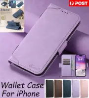 For iPhone 16 15 Pro Max Plus 14 13 12 Case Wallet Magsafe Leather Flip Cover