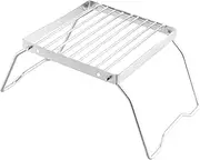 Camping Grill Grate, Portable Campfire Grill, Outdoor Grill Grid, Burner Stand, Barbecue Grill, Stainless Steel, Foldable Campfire Grill for Backpacking, Grilling, Hiking, Picnics, Fishing