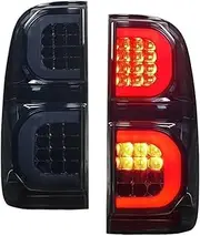 Pair LED Tail Light Rear Running Light+Brake+Reverse+ Amber Turn Signal Taillight Assembly Compatible With Hilux Vigo 2005-2015