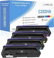 LAIPENG Compatible Toner Cartridge 4 Color Set Replacement for Ricoh SP C252HA High Yield 6500 Pages BK& 6000 Pages CMY for sp c252dn c252sf c262dnw c262sfnw C252HA (4-Pack BK/C/M/Y)