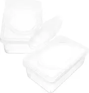 SOLUSTRE 2Pcs Wipes Dispenser Portable Wipe Holder with Lid Convenient Storage Box for Wet Wipes for Home Nursery Kitchen and Travel Use