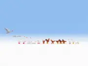 Noch 15772 Ho Scale Roosters, Hens and Geese Pcs. 17