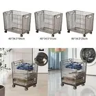 Wire Mesh Laundry Hamper on Wheels Versatile Movable Storage Bin