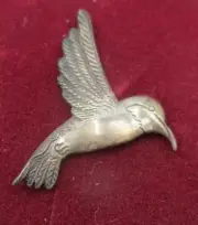 Vtg NWT Sterling Silver Hand & Hammer Hummingbird Pin Exceptional Detail Quality