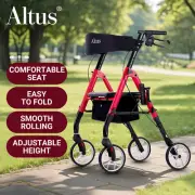 Altus Classic Rollator Walker with Seat Height Adjustable Height Folding Design