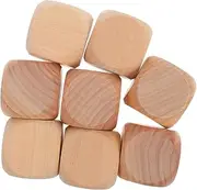 GETAJGHSD 8pcs Blank Dice Euchre Cube Blank Wooden Dice Blank Board Game The Cube Unfinished for Crafts Dices Large Blank Die Wood Blocks Wood Dice Farkle Dados