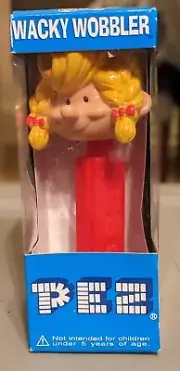 VINTAGE 1999 PEZ GIRL WACKY WOBBLER BOBBLE HEAD IN ORIGINAL BOX
