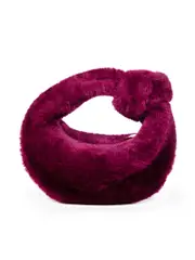 Purple Shearling Jodie Clutch Bag