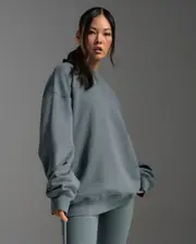 Unisex EZ Oversized Organic Cotton Crew, 2XU, M, Dark Sage/Dark Sage, Unisex