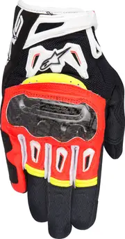 Alpinestars SMX 2 Air Carbon V2, gloves , color: Black/Neon-Red/White/Neon-Yellow , size: XXL