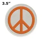PEACE SIGN Hook Loop patch WOODSTOCK SUMMER LOVE orange EMBROIDERED APPLIQUE