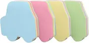 4PCS Car Shaped Sticky Notes, Colored Sticky Notes Car Pink Blue Green Yellow Cute Fun Cool Self-Adhesive Note for Kids School Classroom Office College (Car)