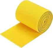 uxcell Twill Wide Elastic Band Double-Side (70mm) 2.8 Inch Flat 2 Yard Woven Elastic Band Knit Elastic Spool Heavy Stretch Strap Yellow for Sewing, Waistband