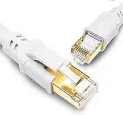 Yauhody CAT 8 Ethernet Cable 30m, High Speed 40Gbps 2000MHz SFTP Internet Network LAN Wire Cables with Gold Plated RJ45 Connector for Router, Modem, PC, Switches, Hub, Laptop (30m/White)
