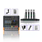 2000W 4 Channel Powered Bluetooth Mixer Live Studio Audio Mixing 4CH Church Mic