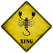 Scorpio Zodiac Crossing 16.5" X 16.5" Diamond Metal Sign