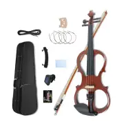 4 String Electric Violin 4/4 full size kit with Solid Wood Body, Silent Violin,
