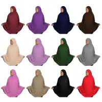 在飛比找蝦皮購物優惠-開齋節齋月祈禱服裝長 Khimar 伊斯蘭女性頭頂頭巾 Ab