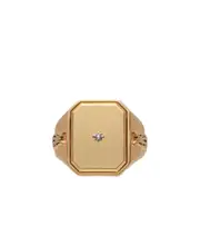diamanté-embellished signet ring 1,2 Yellow