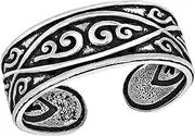 [AeraVida] Decorative Balinese Swirl Pattern Sterling Silver Toe or Pinky Ring