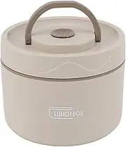 Bento Box, 550ml Stainless Steel Insulated Lunch Box Stackable Lunch Container Portable 2 Tier Round Bento Lunch Box Leakproof Thermal Food Container for Adult (Microwave Oven