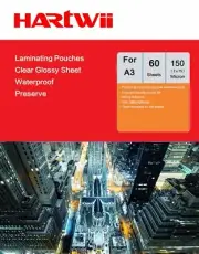 A3 Hot Laminating Pouches Film 150Micron(75x2) - 60 Sheets Hartwii 303x426mm