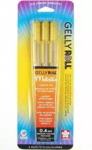 Sakura Gelly Roll Pen - Waterproof Gel Ink Pen - 3 PC Set - Metallic Gold 57385