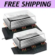 60-Cell Seed Starter Kit with Humidity Domes & Heat Mats for Efficient Cloning