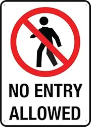 No Entry Allowed 12X8 Inches Metal Aluminum Signs, Weather Resistant, Weatherproof, Indoor Or Outdoor
