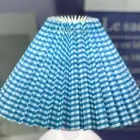 (Blue Grid)E27 Lampshade Anti Dazzling Table Lamp Shade Fabric Bedroom Lampsh