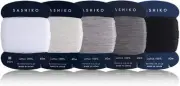 Sashiko Thread 100% Cotton Card Type (43.7 yd) x 5 Colors with English Manual