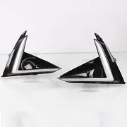 2Pcs Car LED Daytime Running Light Fog Lamp Cover DRL Yellow Turn Signal Light for Toyota Yaris X 2020 -White Yellow Blue
