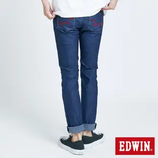 EDWIN JERSEYS x EDGE 皮條滾邊窄直牛仔褲-男-石洗綠